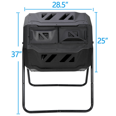 43 Gallon Rotating Composter - Compost Tumbler Outdoor Garden Best Compost Bin for Organic Waste Fertilizer