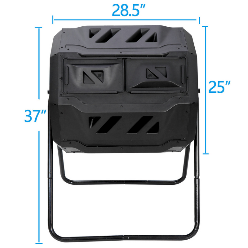 43 Gallon Rotating Composter - Compost Tumbler Outdoor Garden Best Compost Bin for Organic Waste Fertilizer