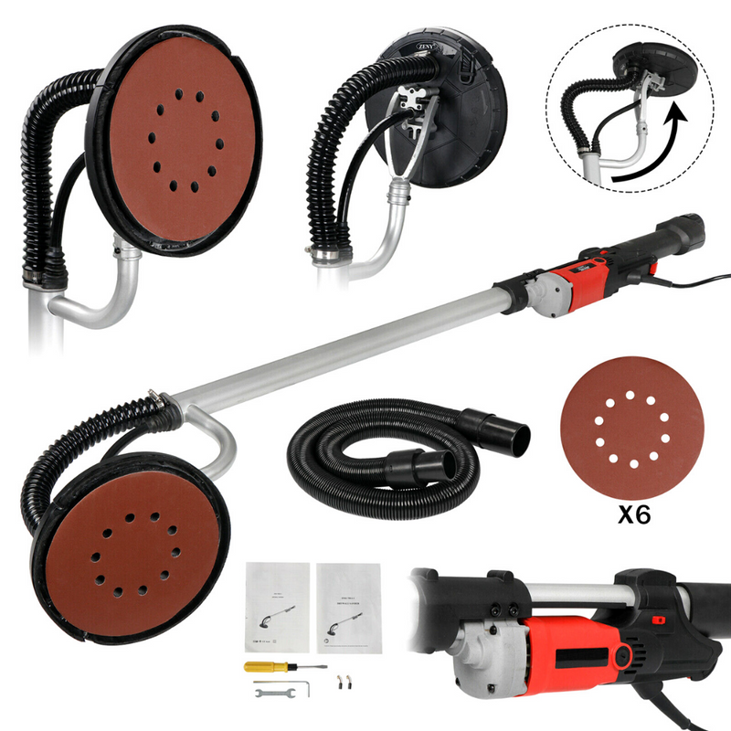 800W Drywall Sander Electric Adjustable Ceiling Dry Wall Sander Sanding Machine