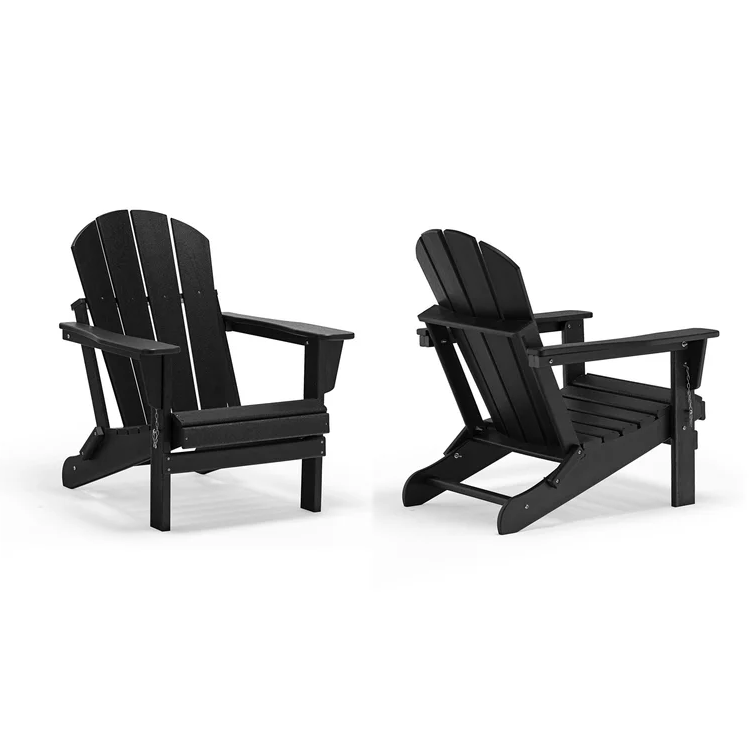 2 Pcs Folding Adirondack Chair Outdoor Patio Garden Deck Lounge Chairs