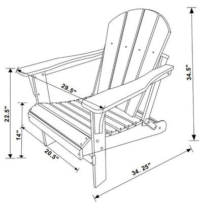 2 Pcs Folding Adirondack Chair Outdoor Patio Garden Deck Lounge Chairs