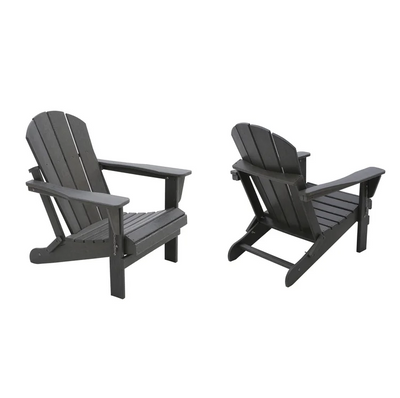 2 Pcs Folding Adirondack Chair Outdoor Patio Garden Deck Lounge Chairs