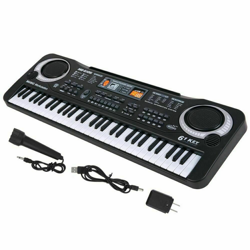 Digital Music Electronic Keyboard for Kids 61 Key Electric Piano Organ with Microphone