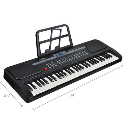 Piano Keyboard 61 Key Music Electronic Keyboard Electric Digital Piano Organ with Stand & Microphone