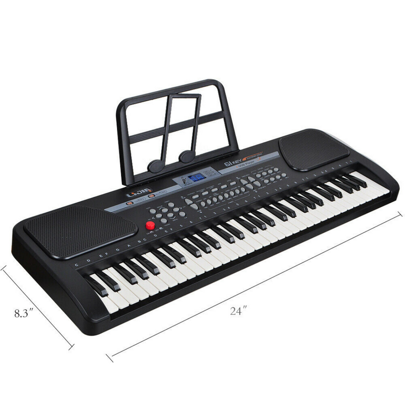 Piano Keyboard 61 Key Music Electronic Keyboard Electric Digital Piano Organ with Stand & Microphone