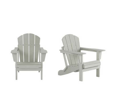 2 Pcs Folding Adirondack Chair Outdoor Patio Garden Deck Lounge Chairs