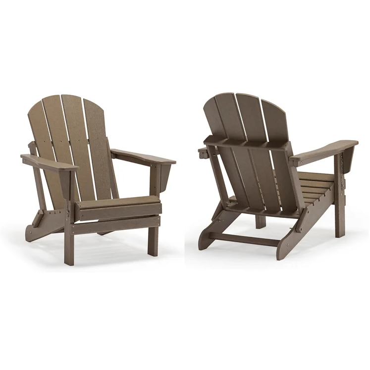 2 Pcs Folding Adirondack Chair Outdoor Patio Garden Deck Lounge Chairs