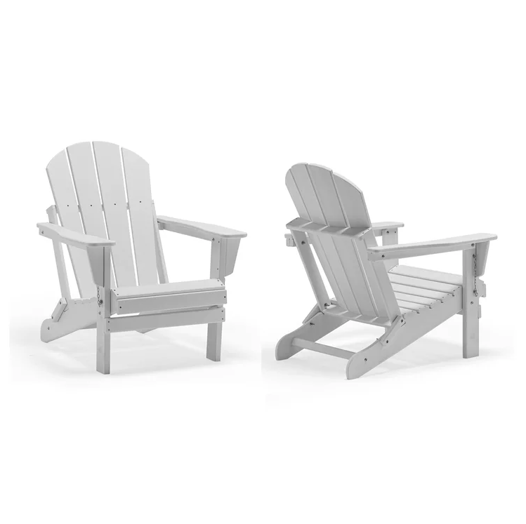 2 Pcs Folding Adirondack Chair Outdoor Patio Garden Deck Lounge Chairs