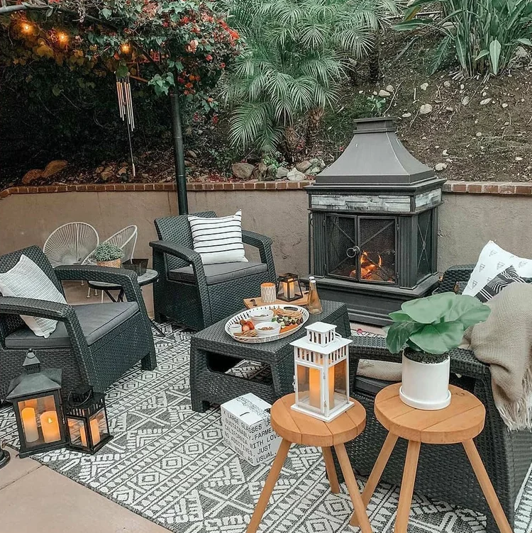 4-Person Outdoor Patio Rattan Furniture Set, Alfresco Garden Outdoor Patio Wicker Chairs and Coffee Table