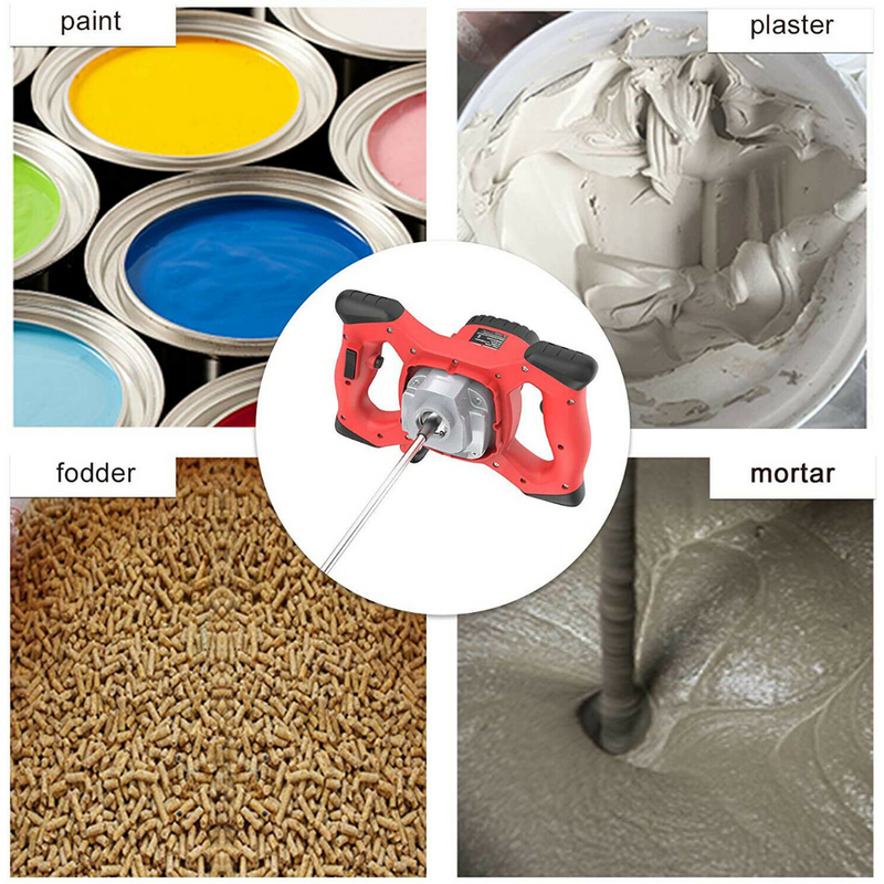 2100W Electric Cement Mortar Mixer Portable Concrete Mixer Paint Tile Plaster Rotary Mixing Drill