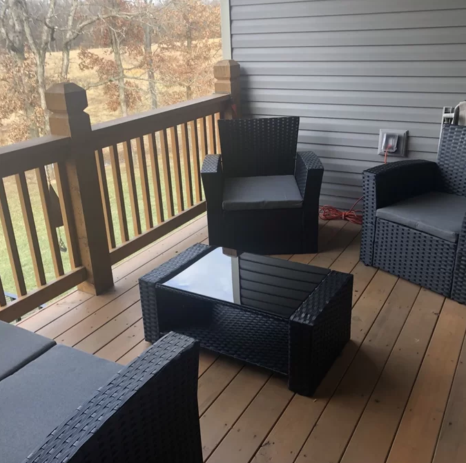 4-Person Outdoor Patio Rattan Furniture Set, Alfresco Garden Outdoor Patio Wicker Chairs and Coffee Table