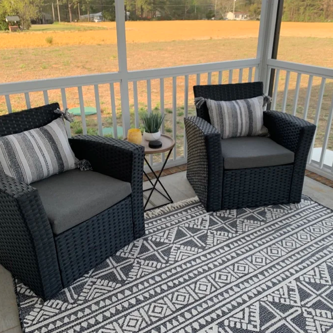 4-Person Outdoor Patio Rattan Furniture Set, Alfresco Garden Outdoor Patio Wicker Chairs and Coffee Table