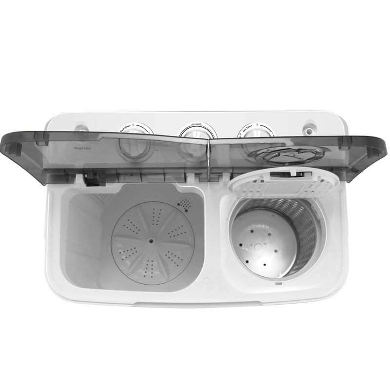 17lbs Portable Mini Twin Tub Compact Washing Machine Washer Spin Dryer with Hose