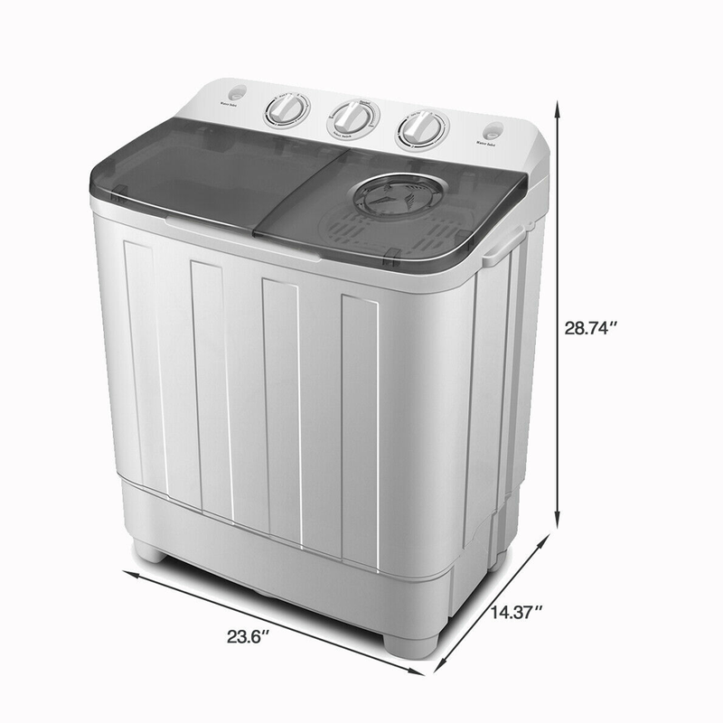 17lbs Portable Mini Twin Tub Compact Washing Machine Washer Spin Dryer with Hose