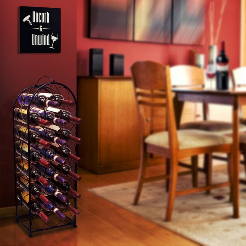 23 Bottle French Style Wine Rack Storage for Home Bar and Wine Cellar
