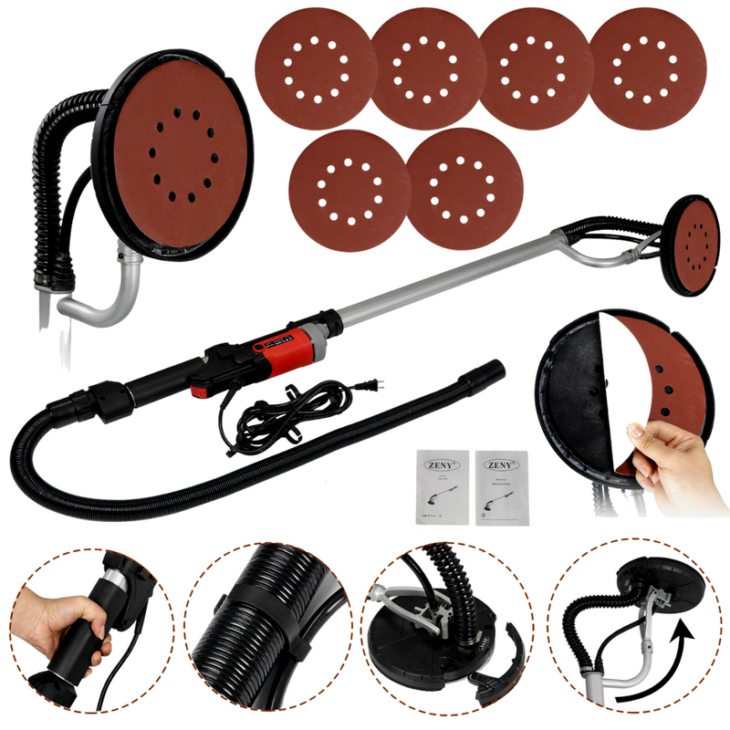 800W Drywall Sander Electric Adjustable Ceiling Dry Wall Sander Sanding Machine