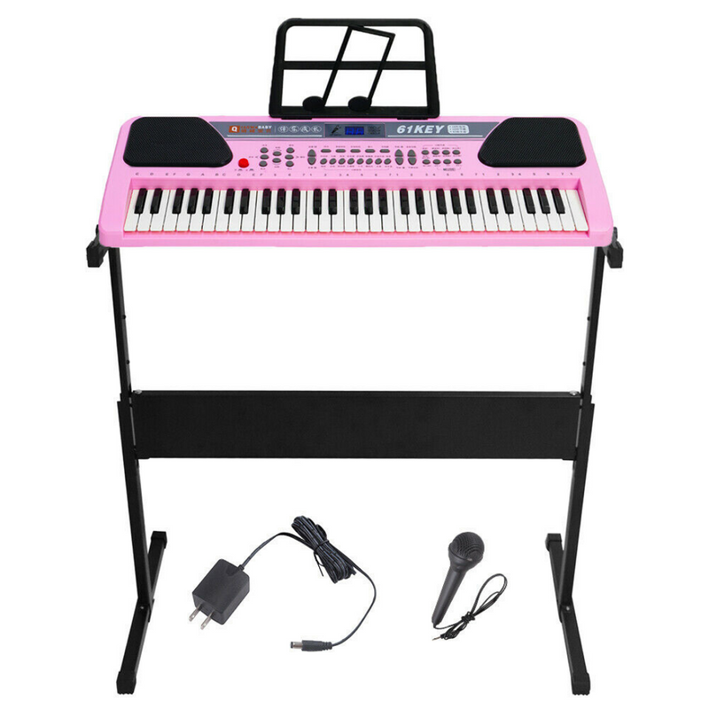 Piano Keyboard 61 Key Music Electronic Keyboard Electric Digital Piano Organ with Stand & Microphone