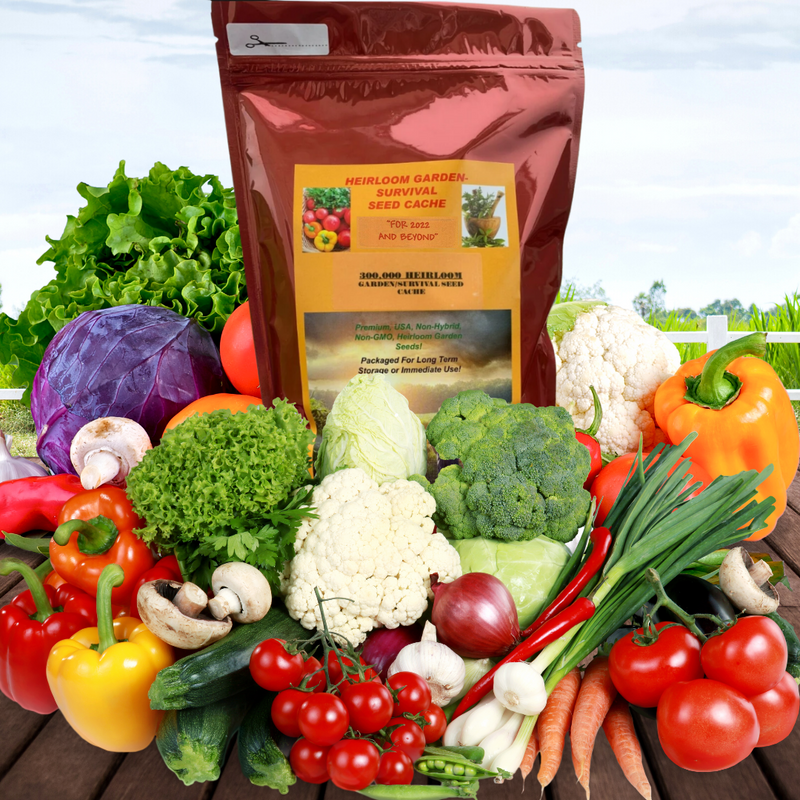 Survival Garden 300,000 Non GMO Heirloom Seed Vegetable & Herb Seeds 60 Varieties Open Pollinated