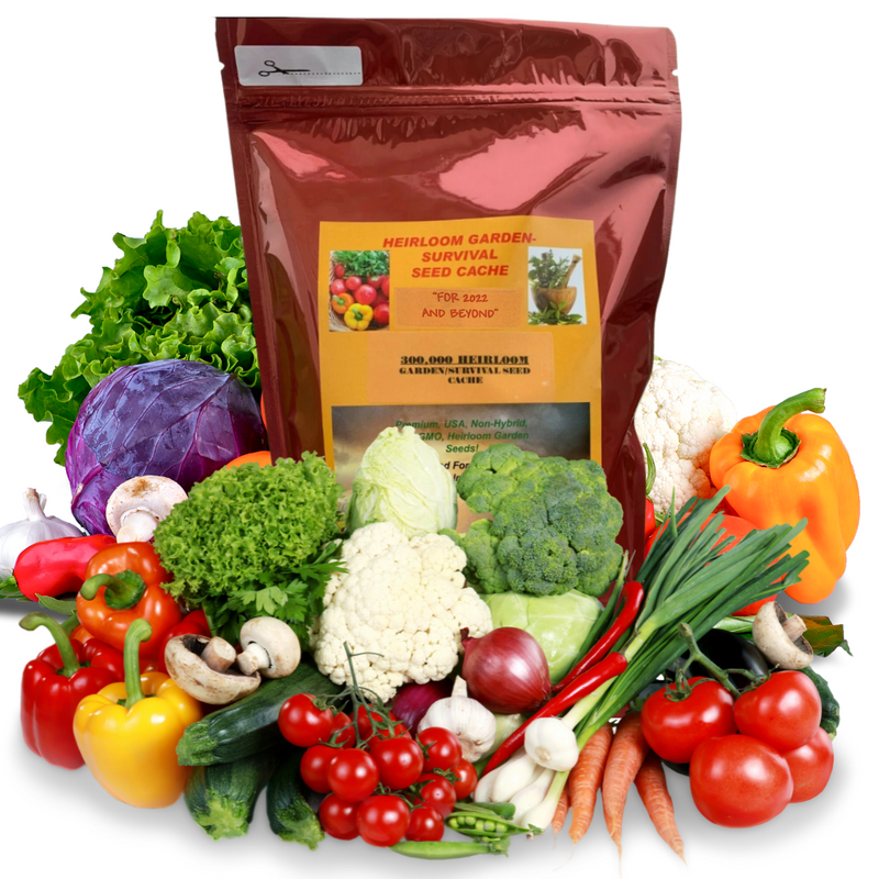 Survival Garden 300,000 Non GMO Heirloom Seed Vegetable & Herb Seeds 60 Varieties Open Pollinated