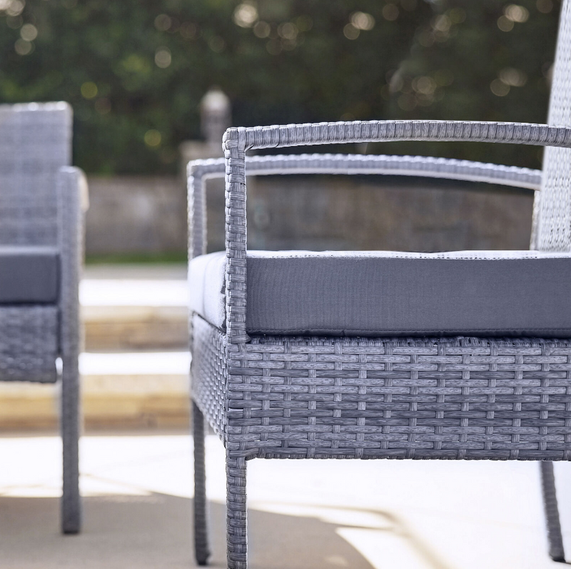 4 Pcs Wicker Outdoor Patio Garden Furniture Set, Rattan Sofa Chairs and Coffee Table