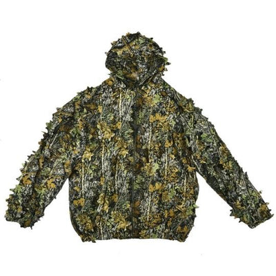 3D Camouflage Ghillie Suit Set Survival Gear Leaf Jungle Forest Wood Hoodie Jacket and Trousers