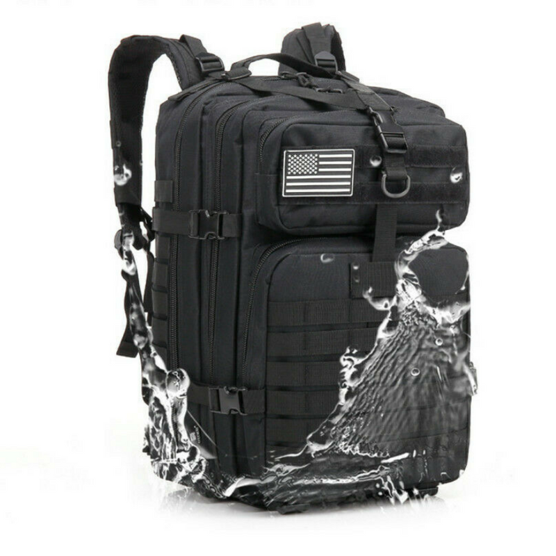 Black 45L Tactical Military Backpack Rucksack Bag Survival Camping Hiking Trekking Travel Backpack