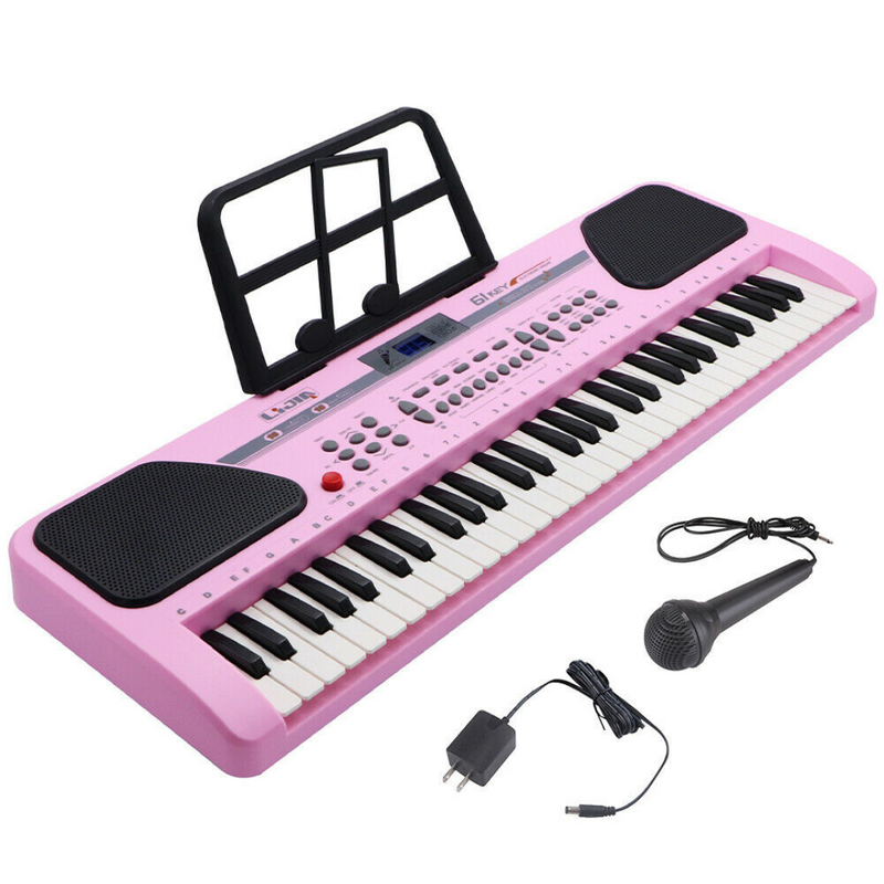 Piano Keyboard 61 Key Music Electronic Keyboard Electric Digital Piano Organ with Stand & Microphone