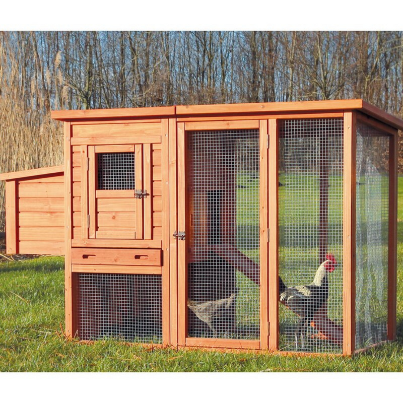 Chicken Coop Cage House with Chicken Run Hutch Nesting Box for Rooster Hen