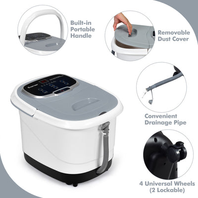 Portable Foot Massager All-In-One Heated Foot Spa Bath Motorized Massager