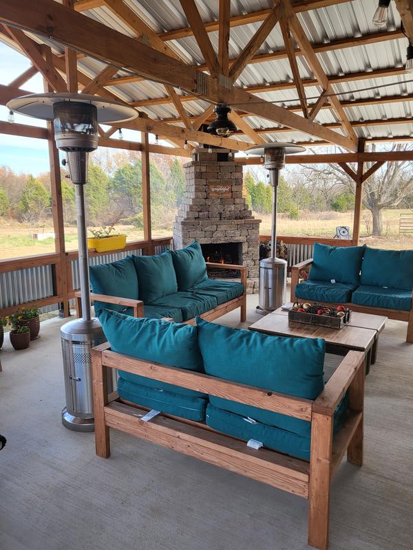 Outdoor Propane Heater with Wheels, Gas Patio Heater Stainless Steel 48,000 BTU