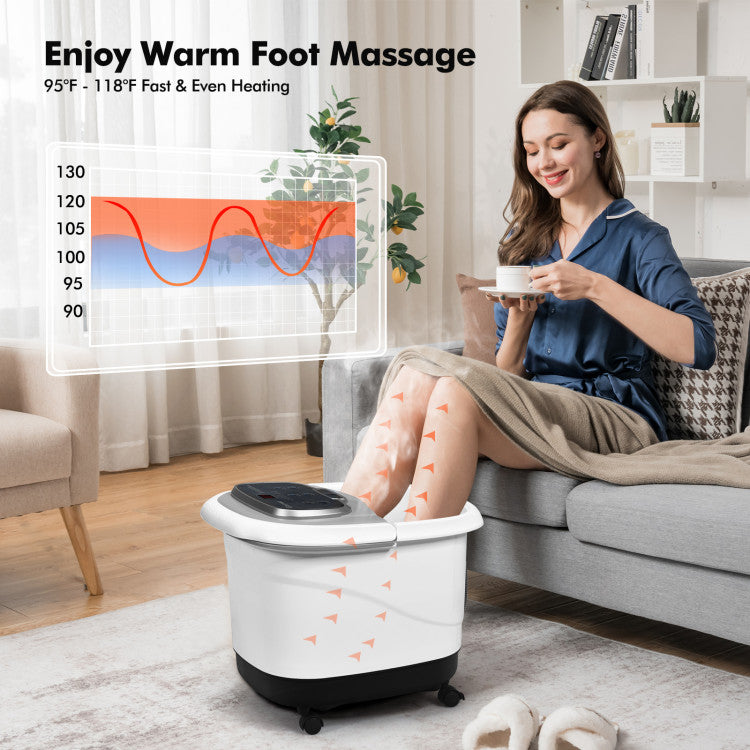 Portable Foot Massager All-In-One Heated Foot Spa Bath Motorized Massager