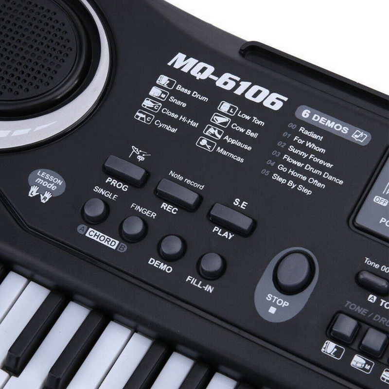 Digital Music Electronic Keyboard for Kids 61 Key Electric Piano Organ with Microphone