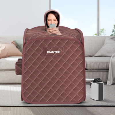 800W 2 Person Portable Steam Sauna SPA Tent with 3L Steamer