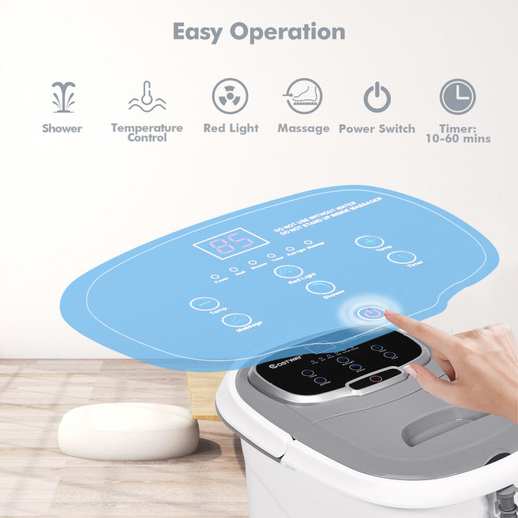 Portable Foot Massager All-In-One Heated Foot Spa Bath Motorized Massager