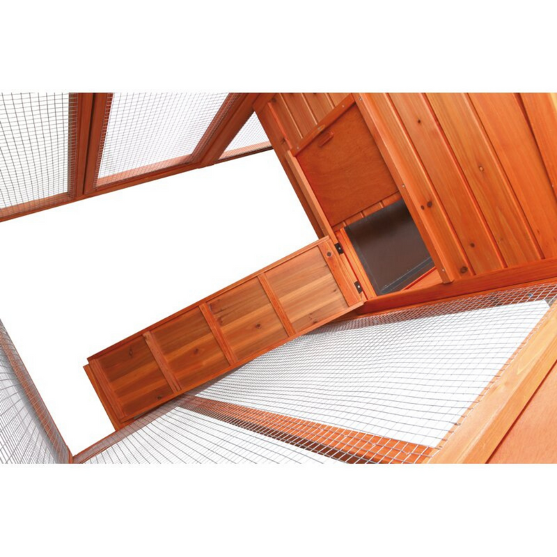 Chicken Coop Cage House with Chicken Run Hutch Nesting Box for Rooster Hen