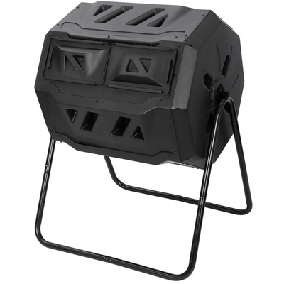 43 Gallon Rotating Composter - Compost Tumbler Outdoor Garden Best Compost Bin for Organic Waste Fertilizer
