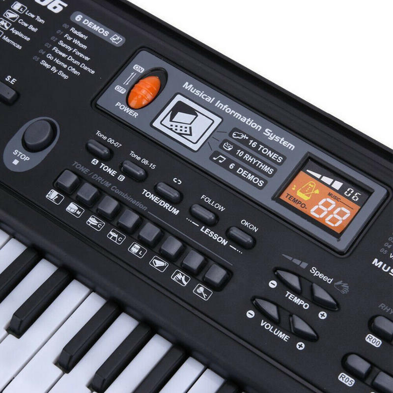 Digital Music Electronic Keyboard for Kids 61 Key Electric Piano Organ with Microphone