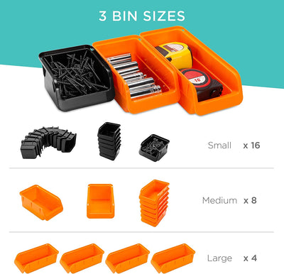 44-Piece Wall Mounted Garage Storage Rack Tools Organizer