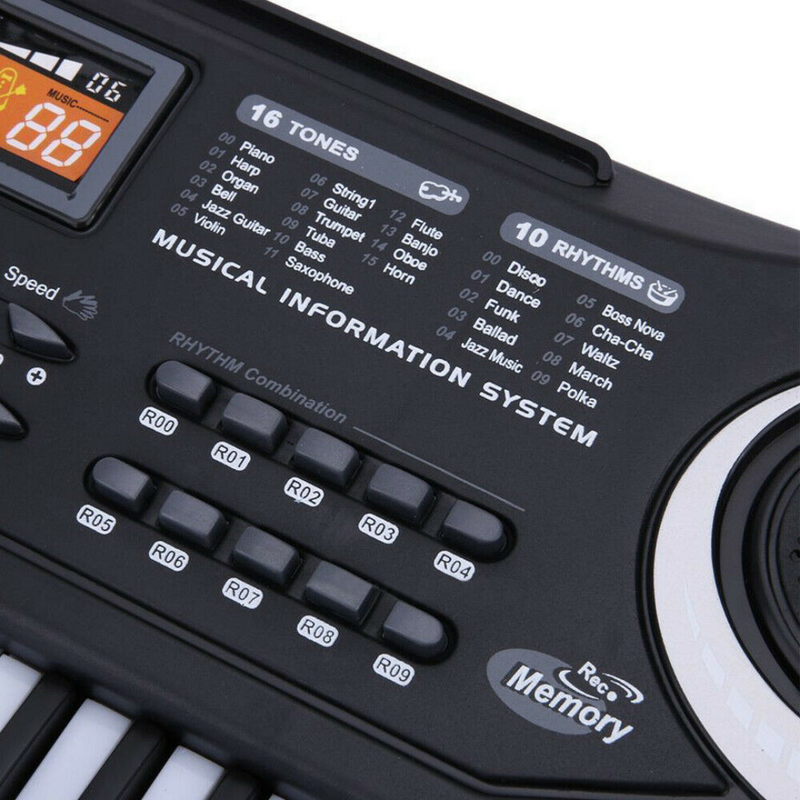 Digital Music Electronic Keyboard for Kids 61 Key Electric Piano Organ with Microphone