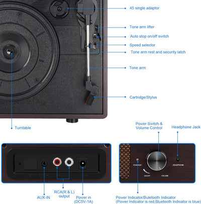 Vinyl record player, vinyl turntable