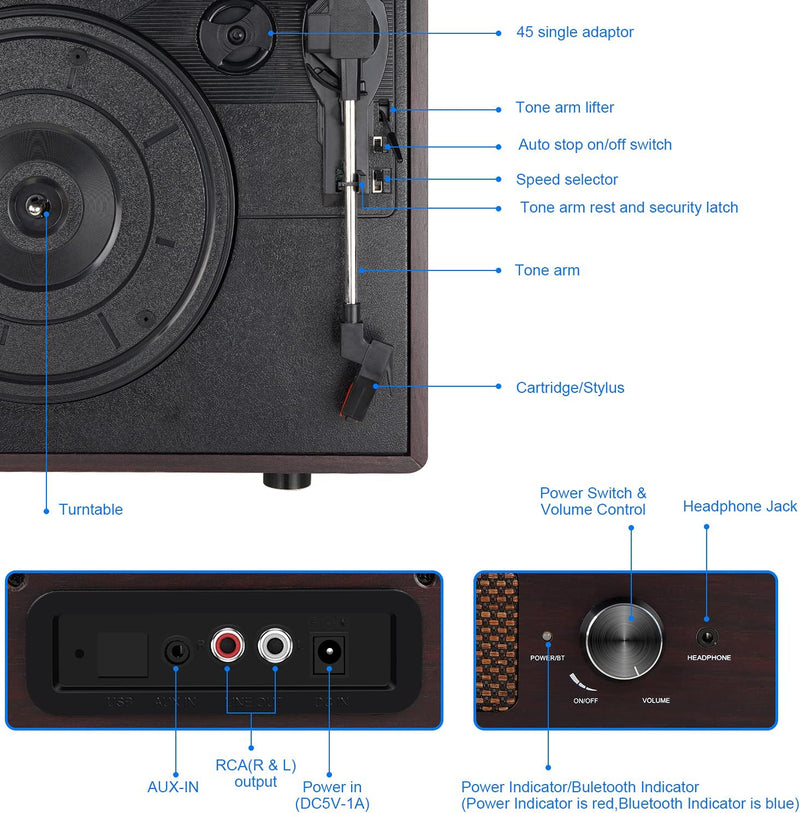 Vinyl record player, vinyl turntable