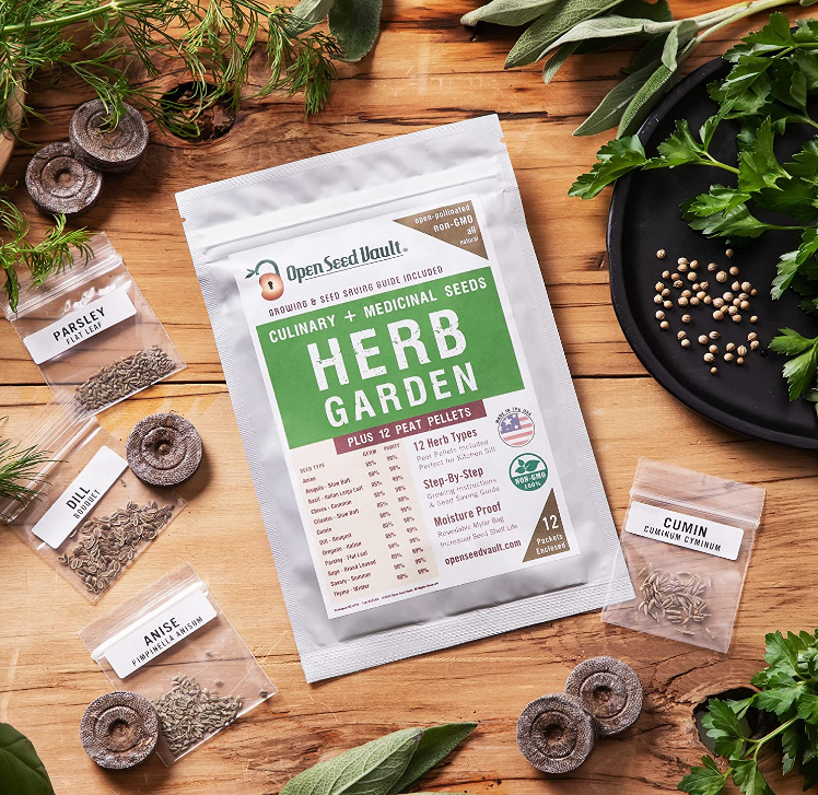 12 Herb Variety Seed Pack Kit Heirloom Survival Garden Organic Food Culinary Set