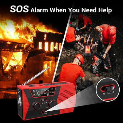 Emergency Radio NOAA Weather Radio Solar Radio Hand Crank AM FM Radio with LED Flashlight