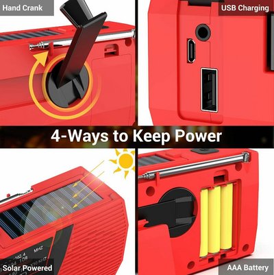 Emergency Radio NOAA Weather Radio Solar Radio Hand Crank AM FM Radio with LED Flashlight