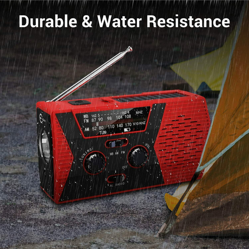Emergency Radio NOAA Weather Radio Solar Radio Hand Crank AM FM Radio with LED Flashlight