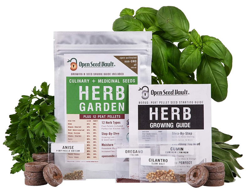 12 Herb Variety Seed Pack Kit Heirloom Survival Garden Organic Food Culinary Set