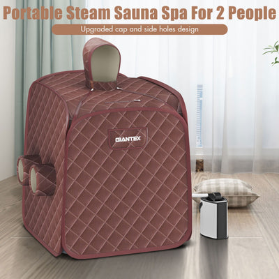 800W 2 Person Portable Steam Sauna SPA Tent with 3L Steamer