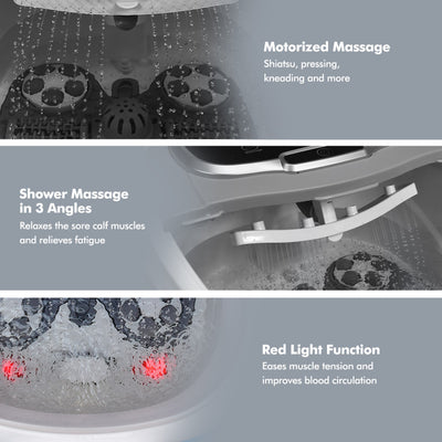 Portable Foot Massager All-In-One Heated Foot Spa Bath Motorized Massager