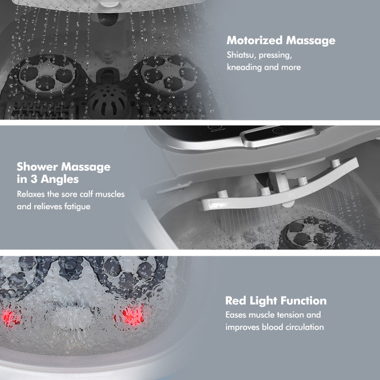 Portable Foot Massager All-In-One Heated Foot Spa Bath Motorized Massager