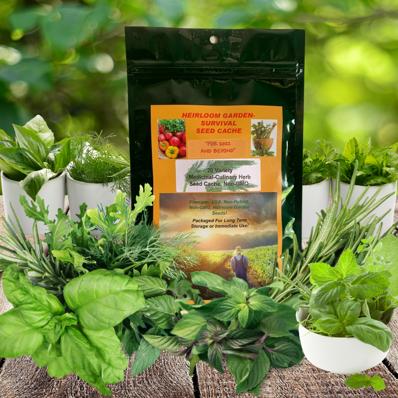 20 Variety Heirloom Herb Culinary Seeds Pack Survival Garden Organic Food Set